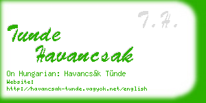 tunde havancsak business card